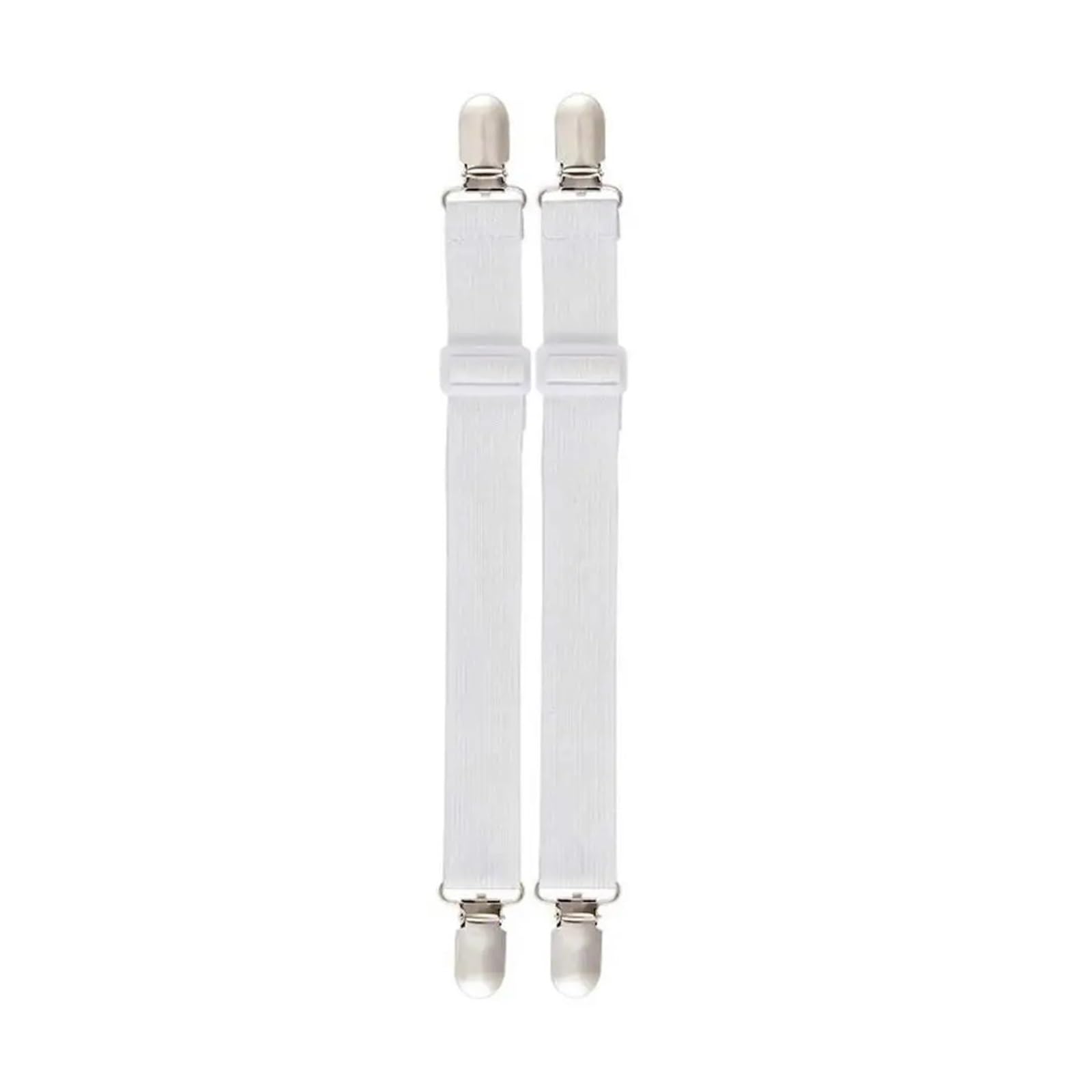 GSJNHY Bed Sheet Grippers Belt Bed Sheet Holder Straps Elastic Suspenders Grippers Adjustable Belt Fastener Mattress Covers Sofa Cushion Corner Clip for Bedding(2pcs Metal)