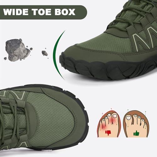 Winter Footwear Barefoot Shoes Women Men Zero Drop Barefoot Hiking Boots Slip On Warm Waterproof Snow Boot Minimalist Wide Toe Ankle Booties Five Finger Hike Shoes Outdoor - Image 6