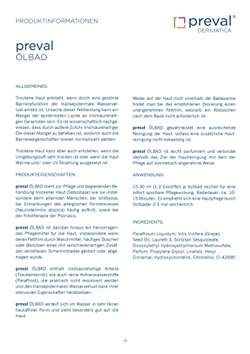 preval® ÖLBAD 500 ml | Rückfettendes Emulsionsbad für trockene und empfindliche Haut