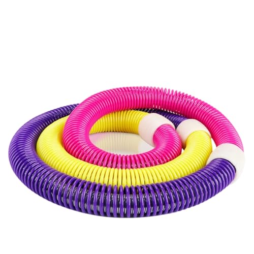【2025新登場 フラフープ】フラフープ ダイエット用 大人用 PVC重いストライン訓練有酸素運動脂肪燃焼ソフトスプリングフラフープ 折りたたみ式 省スペース ストライン訓練 有酸素運動 脂肪燃焼 室内室外 男女兼用 (【ピンク・紫・黄】約2斤(2.0斤)