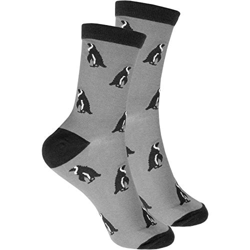cosey - bunte Socken im Pinguin Design grau (40 u0096 45) - 2 Paar