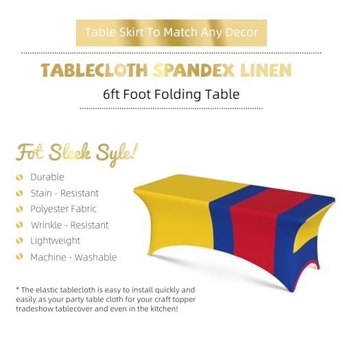 Nappe de table extensible Colombie de 1,8 m lavable pour table de buffet banquet et mariage - 6