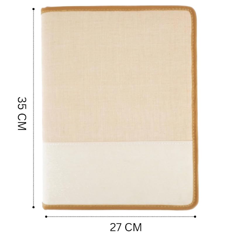 Image of Future X Eco-Friendly Jute File Folder | Handcrafted Document Folder with Button Closure | Reusable Office & Conference File Holder (Jute Chain White)