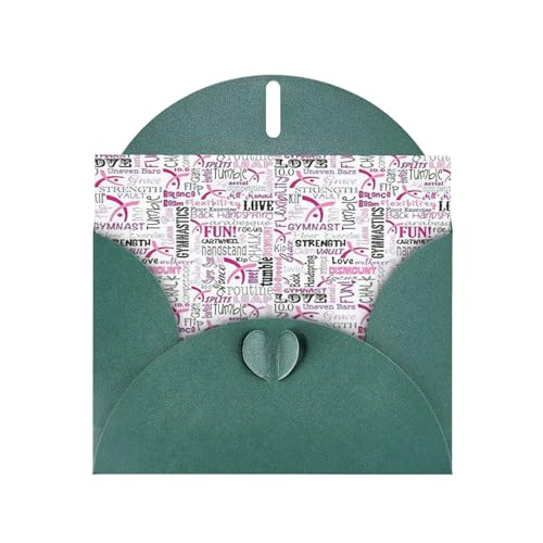 Tarjetas de felicitación de gimnasia con estampado rosa con sobres, vacaciones, cumpleaños, boda y todas las ocasiones