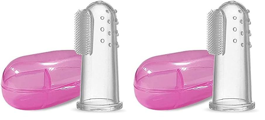 LuvLap Baby Silicone Finger Toothbrush with case for Easy Cleaning, Massaging, and Soothing Gums, Oral Hygiene (Pack of 2) (B0DHLDSPST) Amazon Price History, Amazon Price Tracker