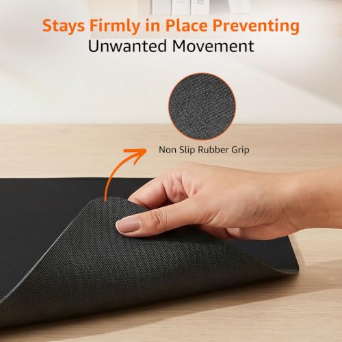Image of Amazon Basics Square Mouse Pad with Smooth Cloth Surface and Non-Slip Rubber Base, Standard Size for Gaming, Office & Home Use, 17.8 x 15.5 Inches (Medium), Black