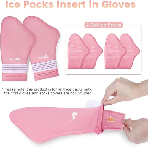 Image of SuzziPad Replacement Ice Gel Packs for Cold Therapy(10-Piece Set), Pink, S | Reusable Cooling Gel Packs Prolong Therapy Session, Removable & Easy to Swap