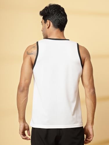 Image of CHKOKKO Men Polyester Solid Gym Regular Fit Tank Tops Sleeveless Sports Vest
