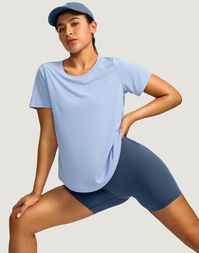 Image of Women's Short Sleeve Workout Shirts UPF 50+ Sun Protection T-Shirts Quick Dry Breathable Gym Running Hiking Tops for Women