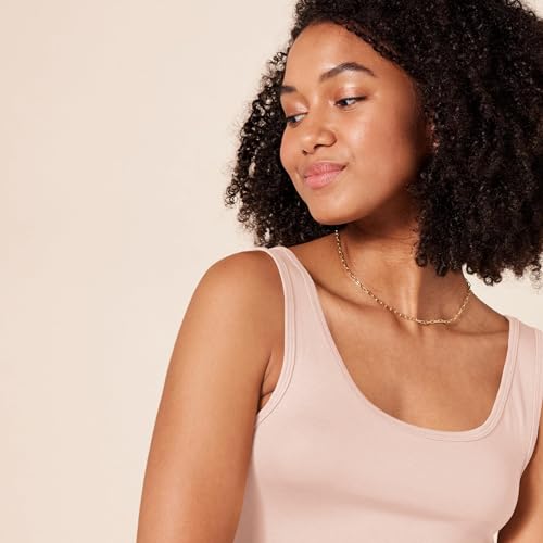 Image of Amazon Essentials Women's Slim-Fit Ribbed Scoop Neck Tank Tops, Pack of 2