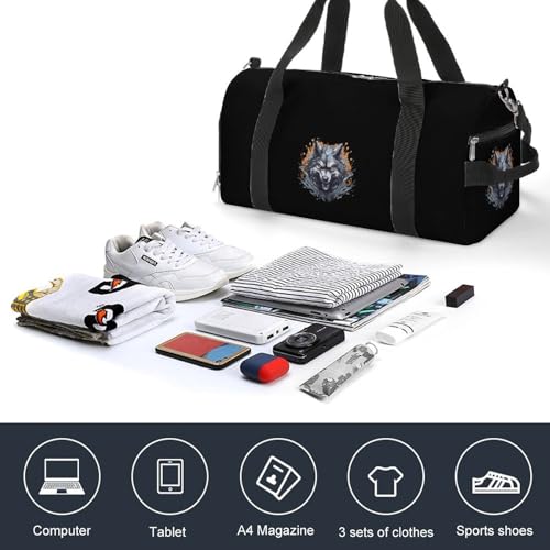 Wolf Gym Bag Travel Duffel Bag Sports Tote Bag Workout Bag Weekender Bag for Women Men4