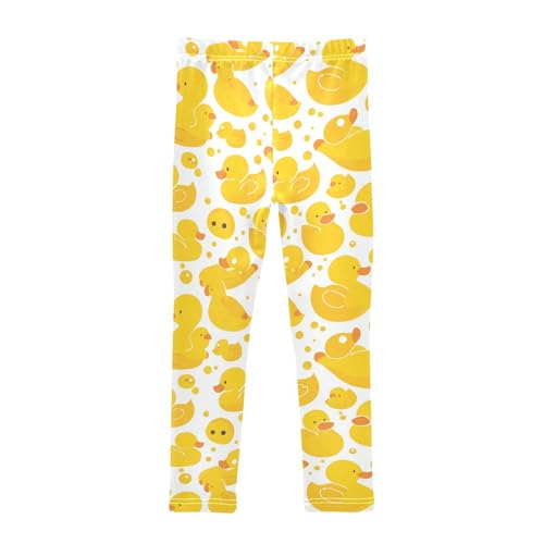 Yellow Rubber Animal Duck Cute Kids Baby Girls Athletic Leggings Stretchy Full Length Leg Yoga Pants Running2
