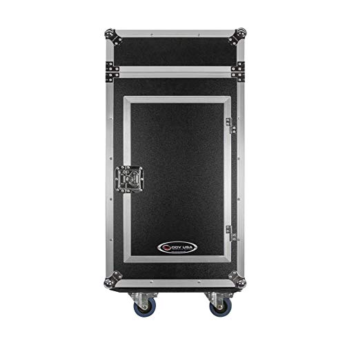 ODYSSEY FZ1316W Flight Zone Ata Combo Rack With Wheels: 13u Top Slant, 16u Vertical