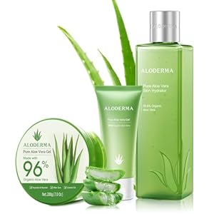 All Purpose Aloe Vera Gel Set – 3 Pieces – Skin Hydrator, 200g Aloe Vera Gel & 45g Aloe Vera Gel Travel Size
