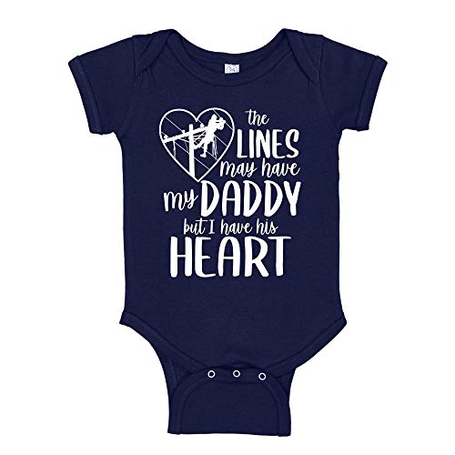 Lineman Baby Bodysuit/Toddler T-Shirt The Lines May Have My Dad But I Have His Heart