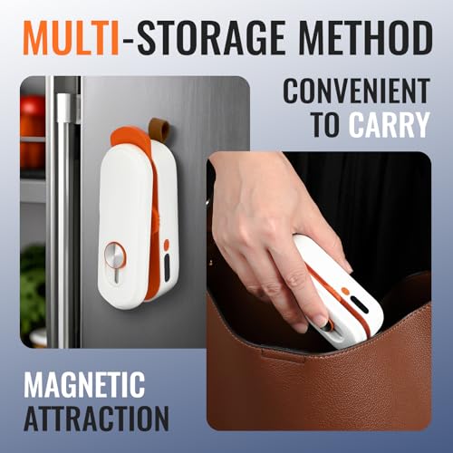 Image of 2-in-1 Mini Bag Sealer with Knife, Rechargeable Heat Sealer, 3 Modes for Light /Medium /Heavy Bags, Portable Snack Sealer