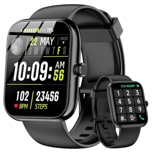 Smart Watch with Alexa Built-in, 1.83" HD Touchscreen & Fitness Tracker with Message Call Function, 24/7 Heart Rate/Sleep Monitor, 120+ Sport Modes, IP68 Waterproof, for Android iPhone (Black)