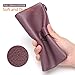 Bveyzi Women Soft Leather RFID Blocking Bifold Slim Wallets Ladies Credit Card Holder Double Zipper Pocket(Deep Plum)