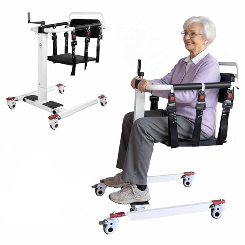 LCDOCTOR Patient Lift Transfer Chair with Padded backrest,Lightweight Foldable Home