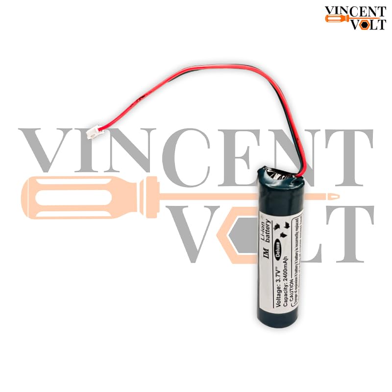 Image of Vincentvolt 18650 3.7 Volts 2400mAh Lithium Ion Battery with Small 2 Pin Male JST Connector and BMS | Rechargeable | Compact Size | Single Cell | 18650 Battery (1)