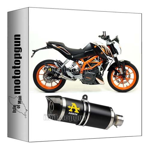 71813AKN scarico completo omologato open arrow thunder in alluminio nero con fondello in carby compatibile con ktm duke 390 2013 2014 2015 2016 mototopgun 71813akn