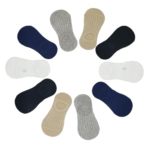 Jagrove Kids Ankle Socks, Low Cut Cotton Socks Colorful Anti Slip No Show Socks for 2-12 Years Boys Girls, 10 Pairs
