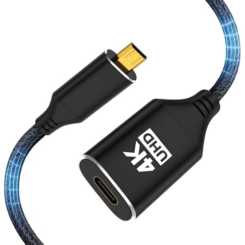 4K USB C to Micro HDMI Cable, Uni-Directional USB C Female to Micro HDMI Male Adapter, Ultra-High Speed 4K@60/2K@120Hz for MacBook Pro, Galaxy S8 to S23, iPhone 15 Series, iPad Pro Cover