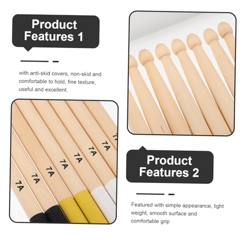 Baquetas de Madera Maple 4 pares Práctica Antideslizante miniatura 6