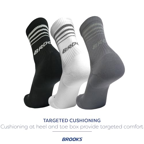 Image of Brooks Run-In Crew Sock 3-Pack, Crew Length, Arch Support, Running Socks