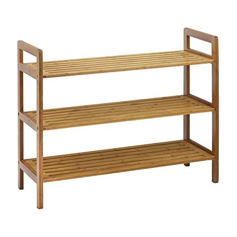 Oceanstar 3-Tier Bamboo Shoe Rack, Natural Cover