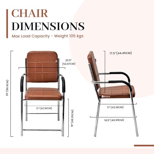 RATISON Office Chair Visitor Chair with arm Rest with Steel Frame and Cushioned seat Back, Chair Without Wheels Holds up to 110 kg Heavy Design (6,... - Image 3