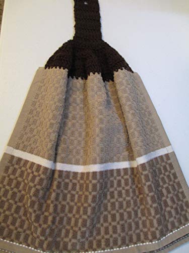 Crocheted Full Towel Shades Of Brown Kitchen Towel With Dark Brown Yarn #TOP3
