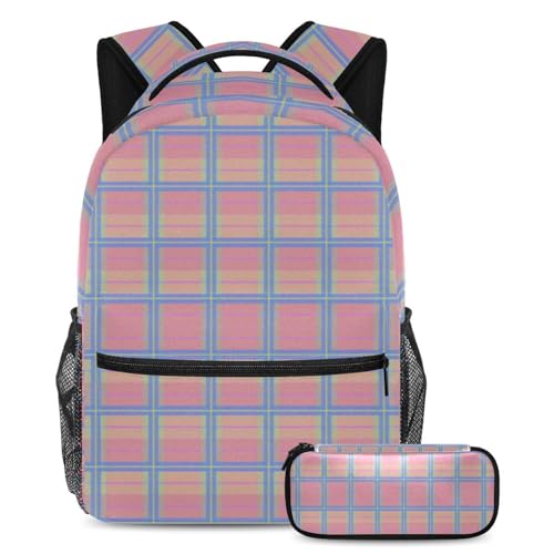Sac à livres de voyage écossais multicolore idéal pour le collège et les sorties de week-end