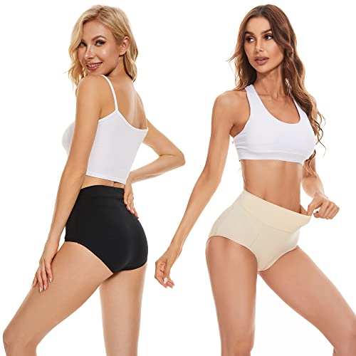 Cleainkorte Women's Cotton Underwear High Waisted Stretch Briefs Ladies Full Coverage Panties (Regular & Plus Size) #TOP4