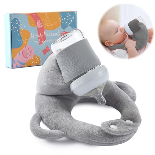 Image of Miocololy Baby Bottle Support Pillow for Feeding Comfort and Positioning – Soft Cushion for Parent-Held Bottle Time and Travel Use （Grey）