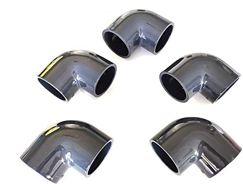 Lot de 5 Coudes PVC Pression 90° / 63mm intérieur F/F PN16 / Piscine et arrosage / 63 mm Manchon