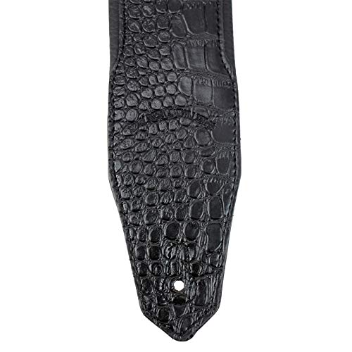 Walker & Williams F-21 Extra Large Noir Gator Sangle avec gant Cuir rembourré dos - Les Beatles, Paul McCartney, John Lennon, RIngo Starr, George Harrison Walker & Williams F-21 Extra Large Noir Gator Sangle avec gant Cuir rembourré dos – Image 5