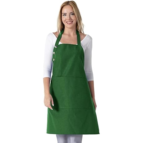 Waterproof Kitchen Apron for Women with Adjustable Straps and Multiple Pockets