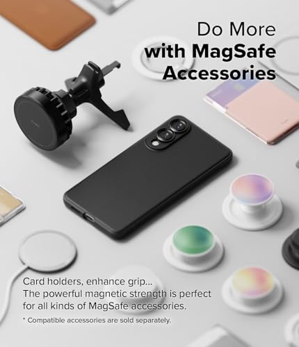 Image of Ringke Onyx Magnetic Compatible with Samsung Galaxy S25 Edge Case Cover [Strong Magnet] Military-Grade Protection TPU Shockproof Rugged Bumper Full Protection S25 Edge Back Cover - Magnetic Black