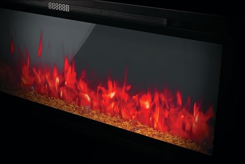 Napoleon Entice 60 - NEFL60CFH - Wall Hanging Electric Fireplace, 60-in, Black, Glass Front, Glass Crystal Ember Bed, Multiple Flame Colors, Remote Included - Image 6