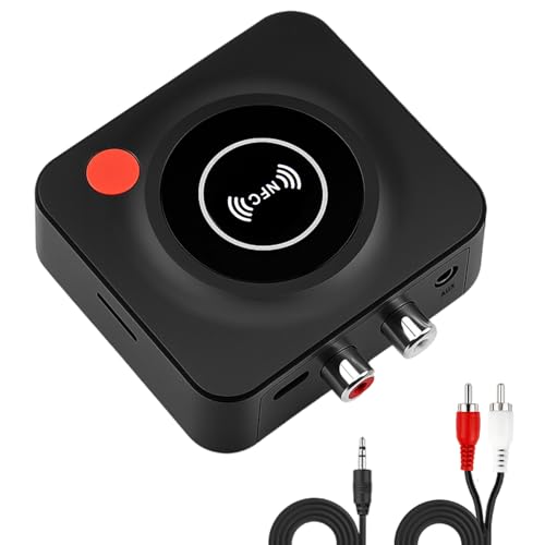 Receptor Bluetooth 5.1 HiFi con NFC Adaptador Bluetooth Audio Salida Jack 3.5mm y RCA, Alcance 10m Bluetooths Audio Receiver con Tarjeta TF para PC Mac Smartphone Tablet Receptores AVCoche Altavoces