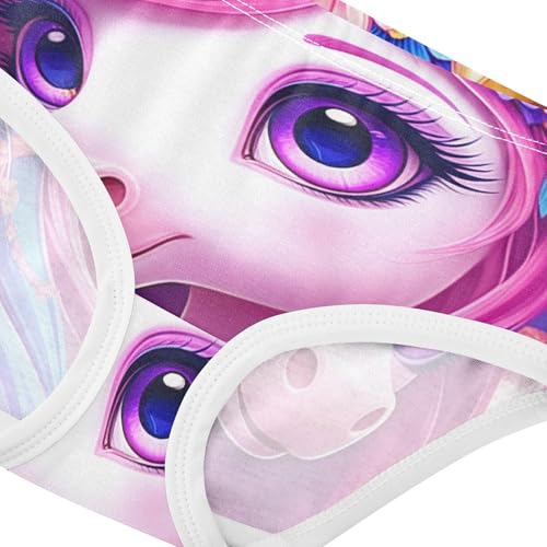 Cute Unicorn Sparkling Pink Little Girl Panties Toddlers Underwear Floral Cotton Animal Kids Briefs Undies 2t4