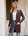 GRACE KARIN Long Cardigan Sweaters, Vacation Outfits for Women, Open Front Winter Clothing for Women Trendy Brown 2XL