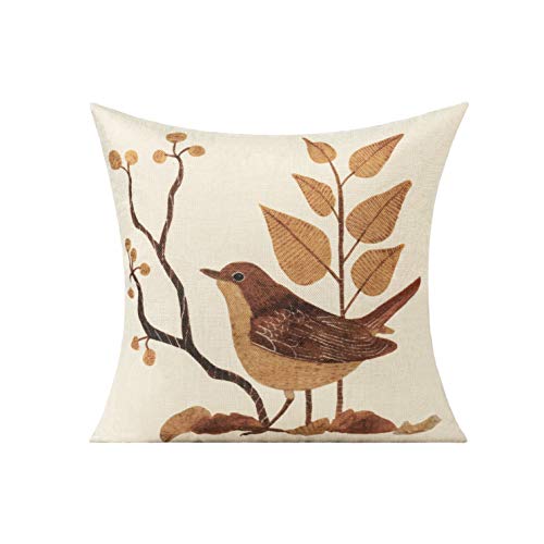 All Smiles Outdoor Patio Throw Pillow Covers Birds Décor Vintage Spring Decorative Cushion Cases Decoration Flower Pillowcase 18X18 Set Of 4 #TOP4