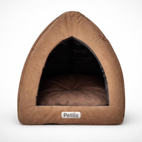Cama Toca Oca Iglu 2 em 1 para Cachorro e Gato Suede Premium com Pelúcia 45x45 cm - Marrom