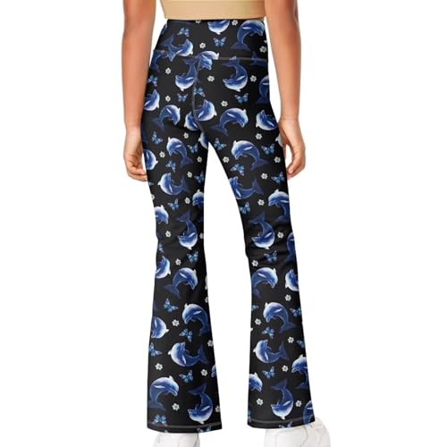 Dolphin Girls' Leggings Cross Flare Pants Soft Stretchy High Waisted Pants for Kids Child Yoga Dance4