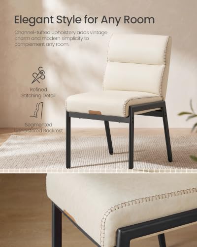 Image of VASAGLE Dining Chairs Set of 4, Upholstered Kitchen Chairs