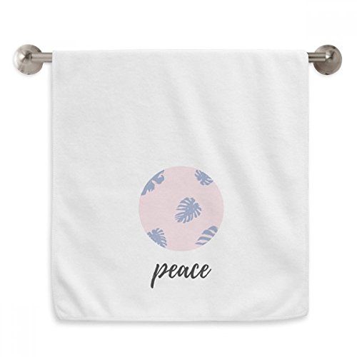 Serviettes débarbouillettes plantes bleu poudre linge de bain blanc - 2