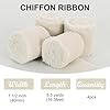 TONIFUL 4 rullar beige chiffongband, 3,8 cm × 5,5 m sidentygband för presentförpackning, bröllopsfestdekorationer, blombukett, presentförpackning, DIY rosetter #1