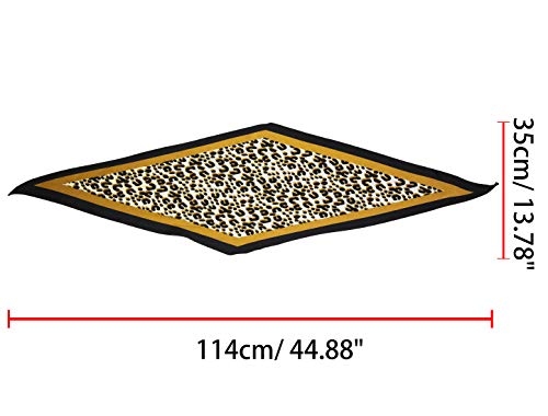 Allegra K Retro Animal Print Leopard Rhombus Rhombic Neck Scarf Neckerchief for Women3